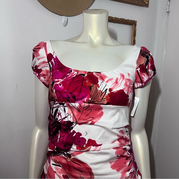 New Suzi Chin for Maggy Boutique Floral water color Dress Size 6 Petite New BB - Picture 4 of 12